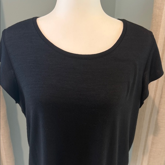 Market & Spruce Black Luisa Flutter Sleeve Knit Tee, Size Large - Picture 8 of 10
